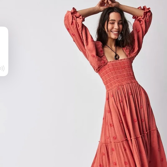 Free People Dahlia Embroidered Maxi Dress Medium - Picture 1 of 3